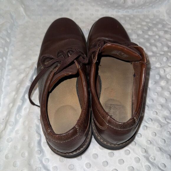 Clarks Collection Men's 10W comfort  Brown Leather Lace Up shoes preppy office - Picture 2 of 4